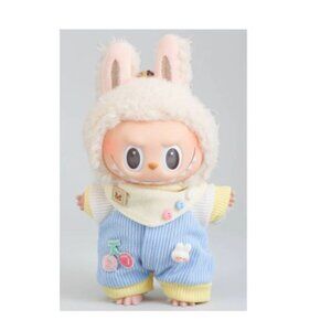 Clothes for Labubu, Blue Corduroy, Cherry Patch Outfit and Handkerchief / Bib